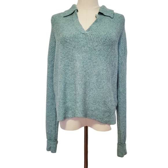 NWT William Rast V neck Sweater with collar - Picture 2 of 7